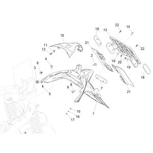 Piaggio Medley 125 4T IE ABS E4 2016-2019 rear fender (EMEA)