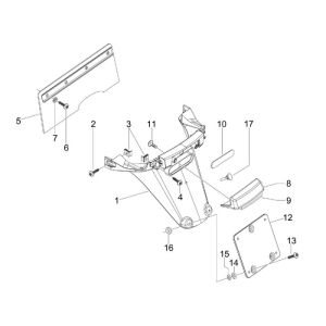 Rear fender Vespa S 25km 4-stroke 2-valve matt black 85/B