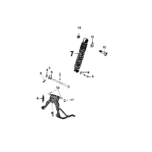 Rear Telescope Standard Peugeot Speedfight 4 4-stroke Blue/Black