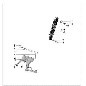Rear Telescope and Stand Peugeot Kisbee RS White