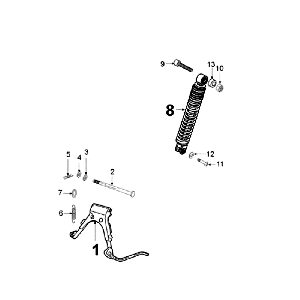 Rear Telescope and Stand Peugeot Ludix 10 Black