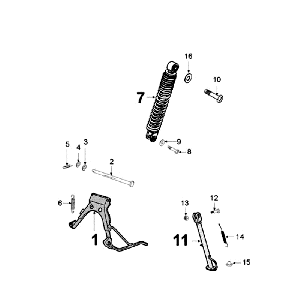 Rear Telescope and Stand Peugeot New Vivacity 2-stroke Dark Blue