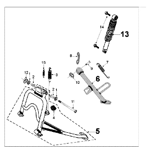 Rear Telescope and Stand Peugeot Tweet old matt black