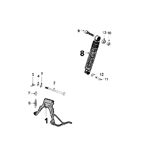 Rear Telescope Stand Peugeot Ludix 12 black