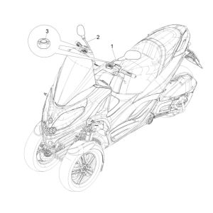 Rearview mirror/S Piaggio MP3 300 HPE/300 HPE SPORT E5 ABS 2020-2022 (EMEA)