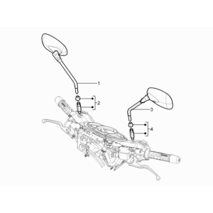 Rearview Mirrors Piaggio Beverly 350 E3 Sport Touring 2013-2014