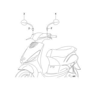 Mirrors Piaggio Zip 2000 2-stroke AC