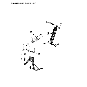 Rear Spring and Stand Peugeot Citystar 50 Brown