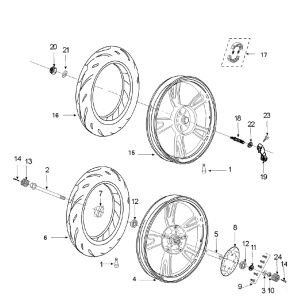 Rear wheel - Front wheel Peugeot Tweet 4-stroke