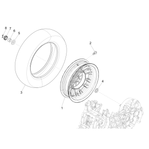 Vespa Sprint 150 3V IE ABS Euro 3 2015 rear wheel