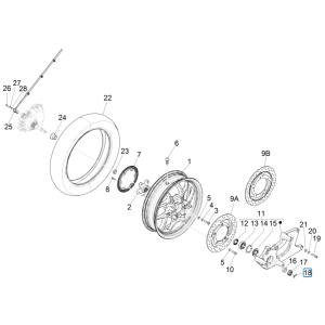 Piaggio Medley 125 ABS E5 2021-2022 rear wheel (EMEA)