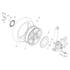 Piaggio MP3 300 HPE rear wheel/300 HPE SPORT E5 ABS 2020-2022 (EMEA)