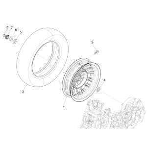 Rear Wheel Vespa Sprint 4-Stroke 3-Valve (Euro4 Injection IGET)
