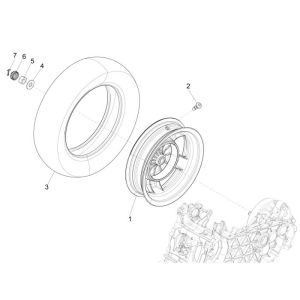 Rear wheel Vespa Primavera 4-stroke 3-valve (euro4 injection iget)