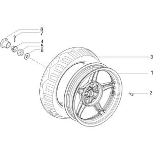 Rear wheel Piaggio Zip 2000 4-stroke AC