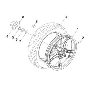 Rear wheel Piaggio Fly 2-stroke