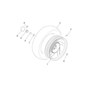 Rear wheel Piaggio New Fly 4-stroke 4-valve
