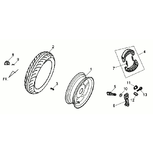 Rear wheel Sym Allo GT (WH006 S882U) white silver