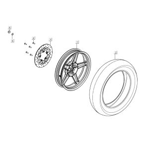 rear wheel AGILITY 16+ 4T 200i Matte Metallic Light Blue