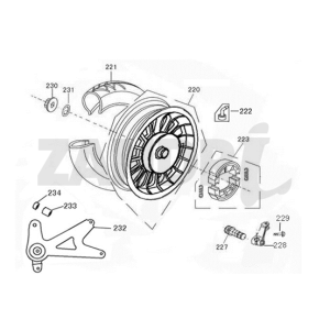 Rear wheel Eagle-Wing Napoli matt dark blue