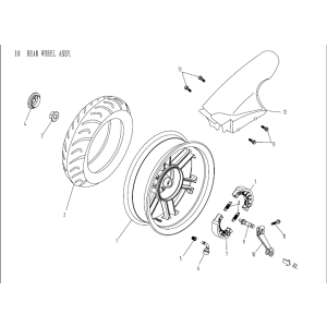 Rear wheel China Venom white