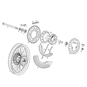 Rear wheel Derbi Senda SM DRD - O.M.