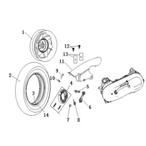 Rear wheel Generic Cracker red 2009 2-stroke 25