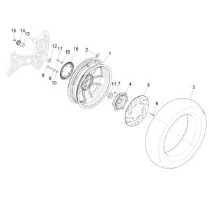 Rear wheel Vespa GTS 300 HPE 4T 4V IE ABS E4 2019 (EMEA)