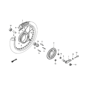 Rear Wheel - Rear Sprocket Honda MTX 50