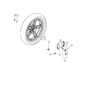 Rear wheel Kymco City 16' 4-stroke black