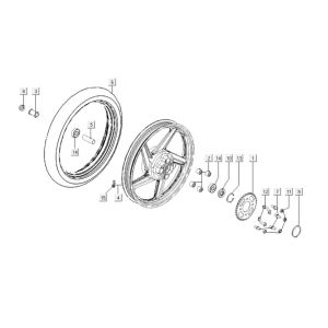 Rear wheel Kymco K-Pipe 125cc