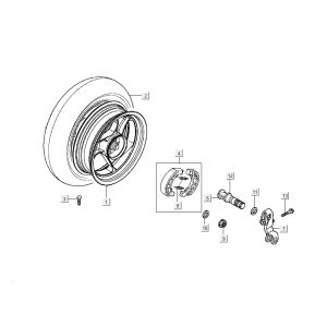 Rear wheel Kymco New Dink 4-stroke dark grey