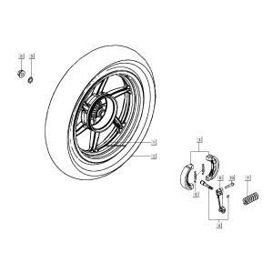 Rear wheel Kymco Super 8 Street 4-stroke blue