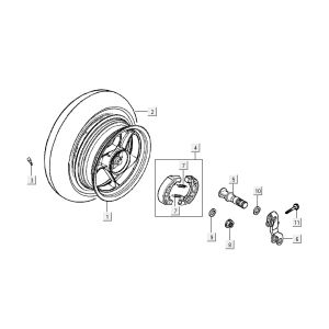 Rear wheel Kymco Vitality 2t ac pearl silver