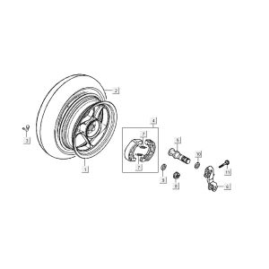 Rear wheel Kymco Vitality 4t ac diamond-black