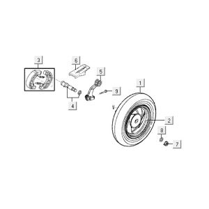Rear wheel Kymco VP50 4t ac brownmetallic