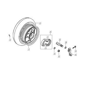 Rear wheel Kymco Yup 2t ac black gloss