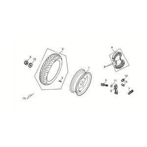 Rear wheel/ center stand Sym Fiddle II 125S