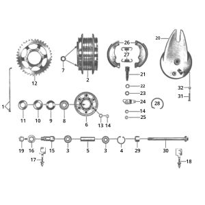 Zundapp GTS 50 517-40L5 rear wheel hub