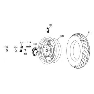 Rear wheel Neco Borsalino Oro matt red