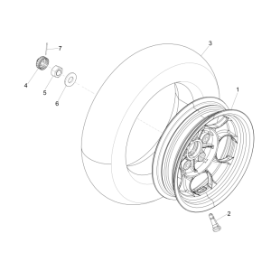 Rear wheel Piaggio Zip 50 SP 2006-2013