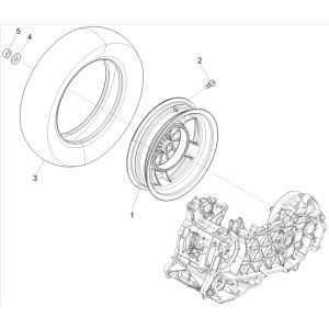 Vespa Primavera 4-stroke 3V rear wheel (euro5 injection IGET)