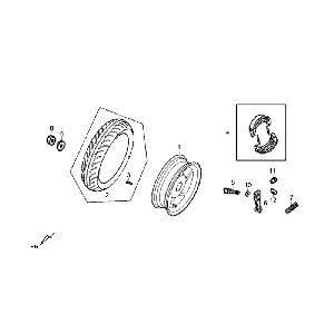 Rear wheel Sym Fiddle III Matt black