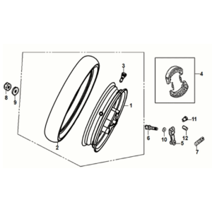 Sym Jet 14 125I E4 rear wheel