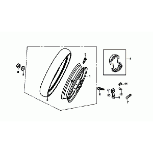 Sym Mio 50I rear wheel