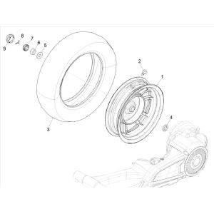 Vespa Elettrica 2018-2019 Rear Wheel
