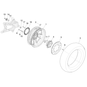 Vespa GTS 125 4T E5 ABS 2021 rear wheel (EMEA)