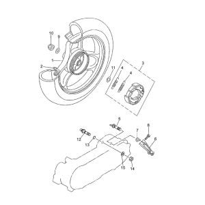 Rear wheel Yamaha Jog-R AC 2-stroke