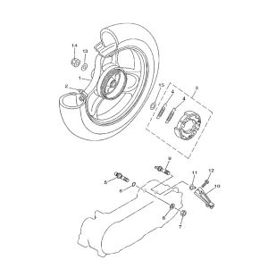 Rear wheel Yamaha Neo's 2-stroke (2003 to 2008)