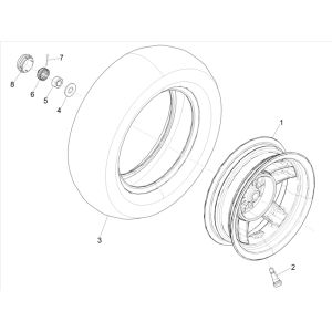 Piaggo Zip 4-stroke rear wheel (euro5 injection IGET)